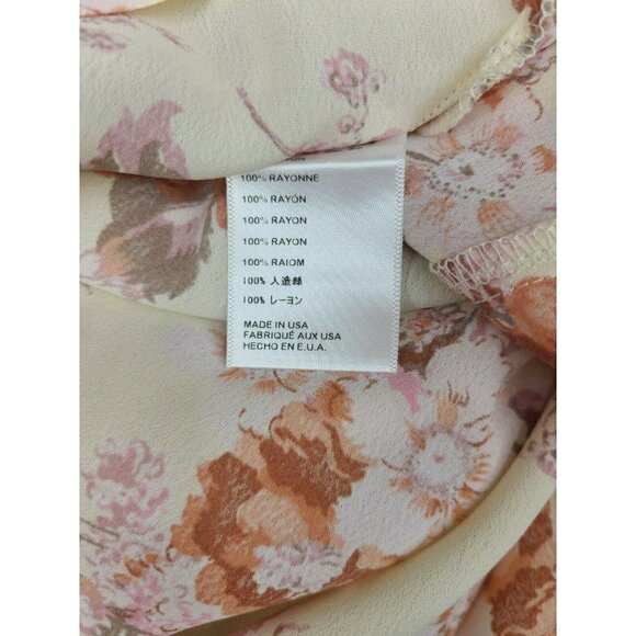 New Flynn Skye Cream Blossoms Mimi Mini Dress Womens XS Ivory Floral Rayon - Picture 7 of 7